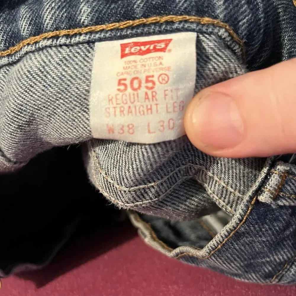 Vintage Levi's 505 Jeans Mens 38 Regular Straight Leg W38 L30 OrangeTab USA